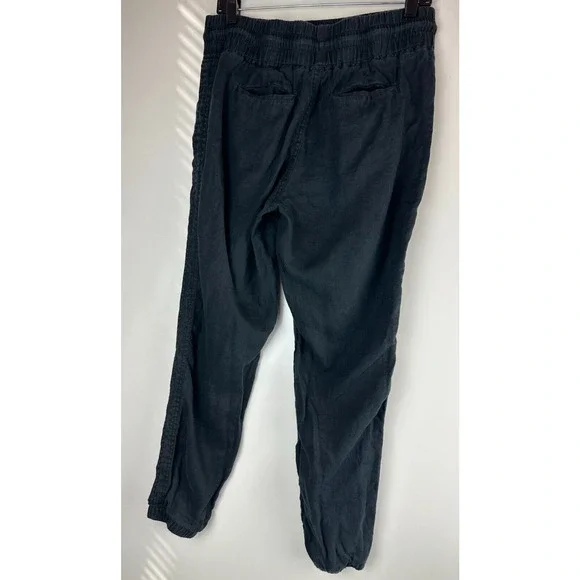 Athleta Cabo Linen Jogger Pant Faded Black Zip Pocket Pants Women's Size 8 - Picture 6 of 13